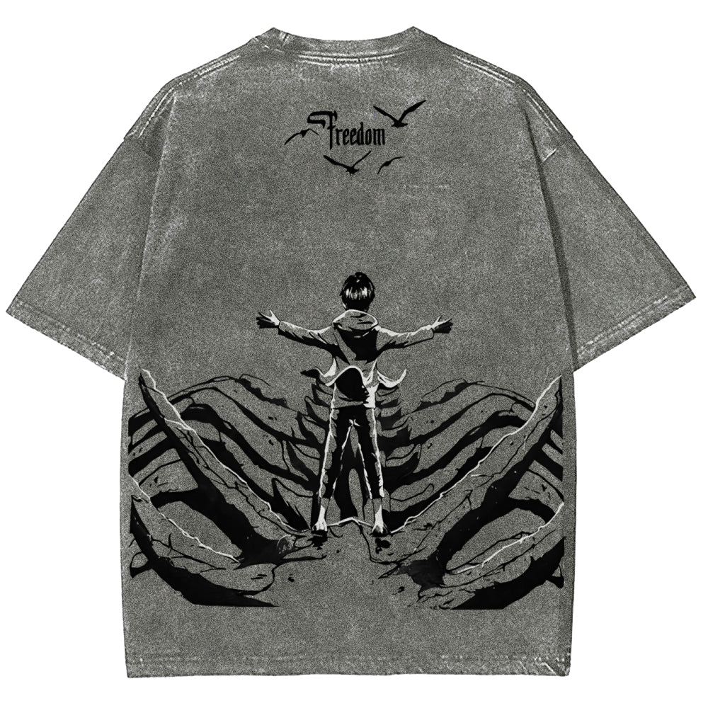 Attack on Titan Unisex Fit Washed T-Shirt 2504009749