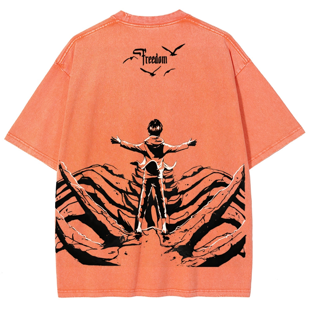 Attack on Titan Unisex Fit Washed T-Shirt 2504009749