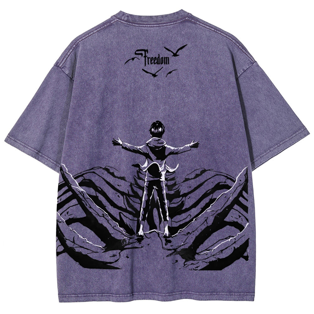 Attack on Titan Unisex Fit Washed T-Shirt 2504009749