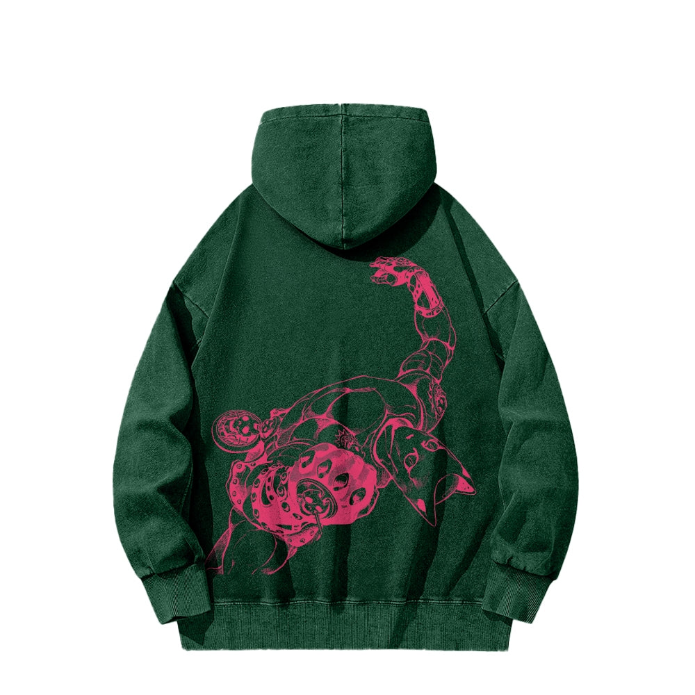 Jojo's Bizarre Adventure Killer Queen Casual Washed Hoodies 2505018567
