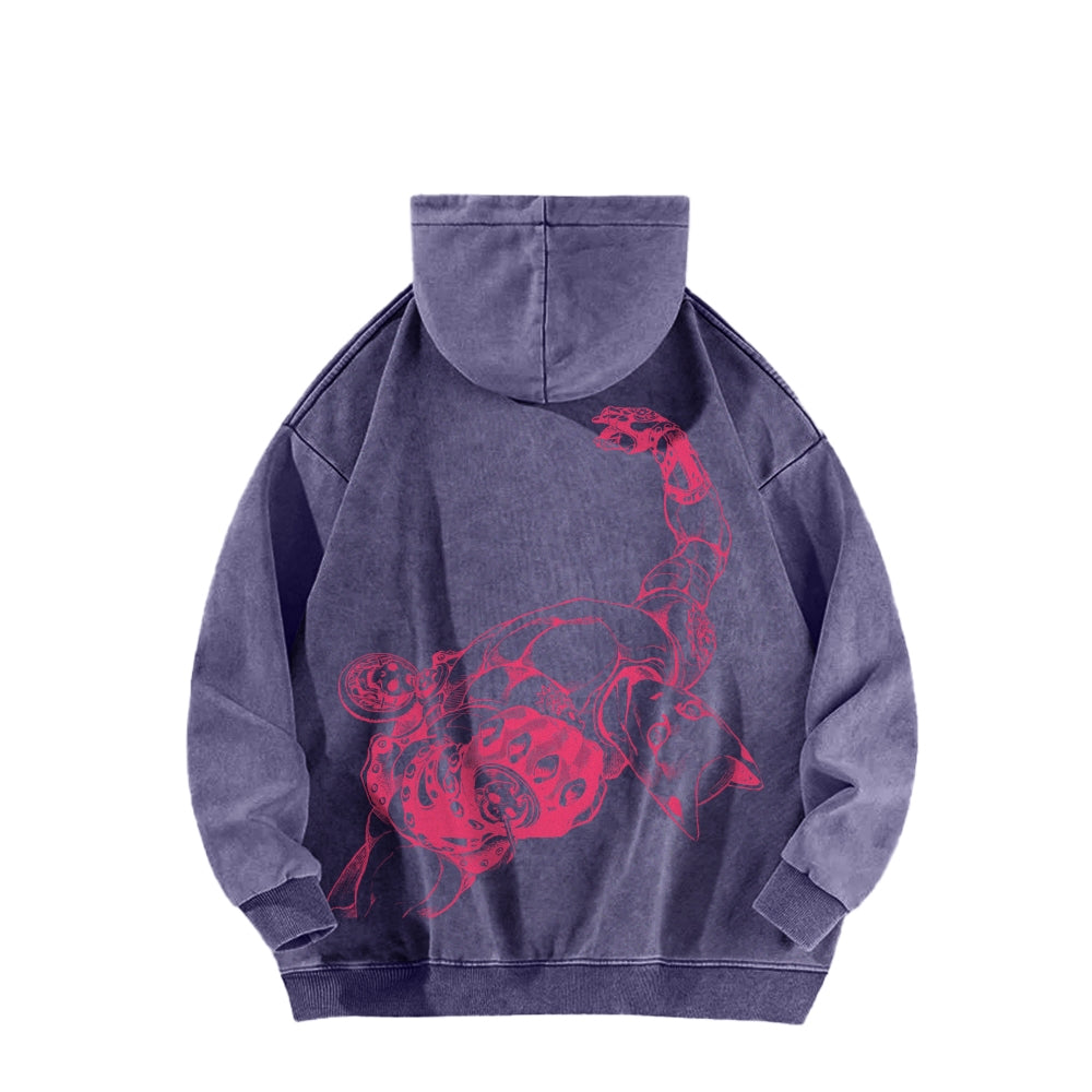 Jojo's Bizarre Adventure Killer Queen Casual Washed Hoodies 2505018567