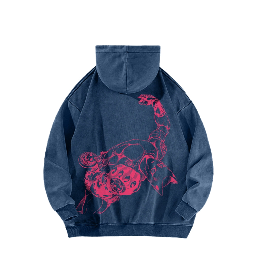 Jojo's Bizarre Adventure Killer Queen Casual Washed Hoodies 2505018567