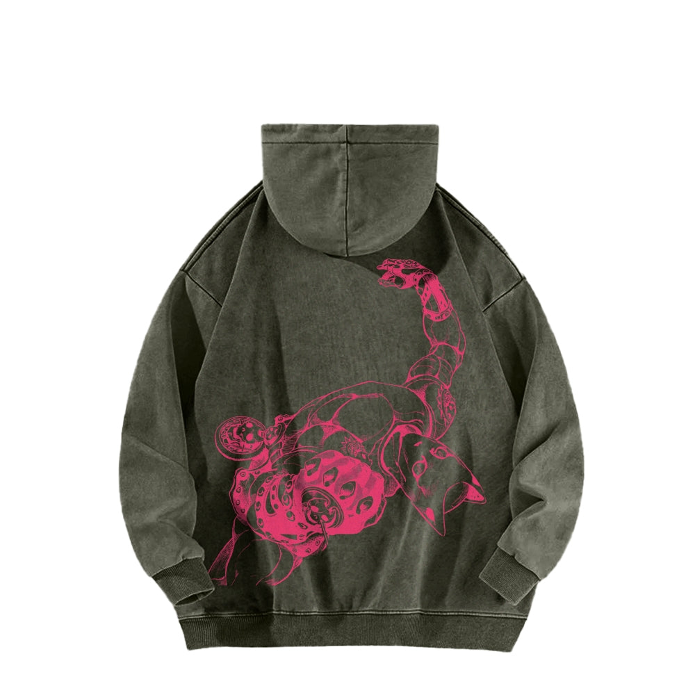 Jojo's Bizarre Adventure Killer Queen Casual Washed Hoodies 2505018567