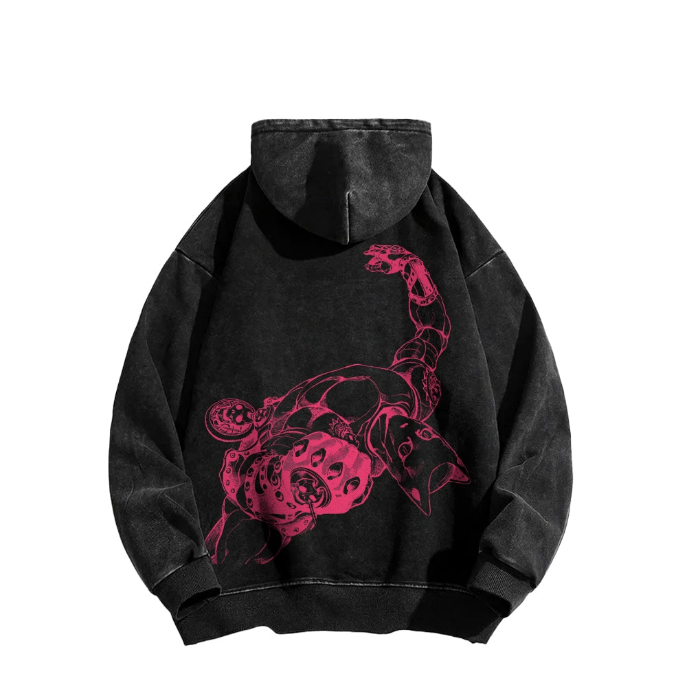 Jojo's Bizarre Adventure Killer Queen Casual Washed Hoodies 2505018567