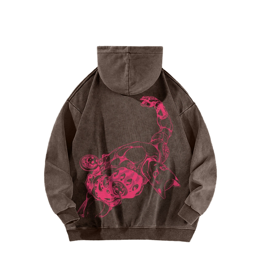 Jojo's Bizarre Adventure Killer Queen Casual Washed Hoodies 2505018567