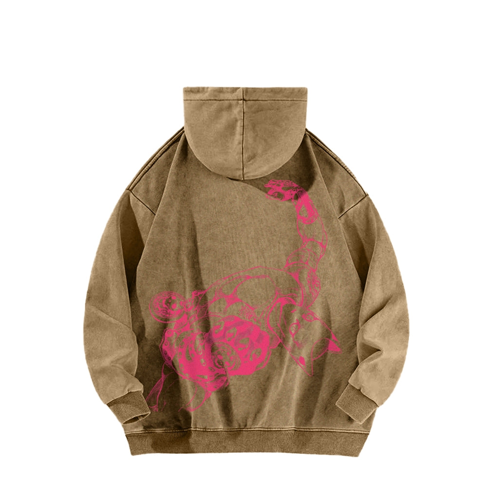 Jojo's Bizarre Adventure Killer Queen Casual Washed Hoodies 2505018567