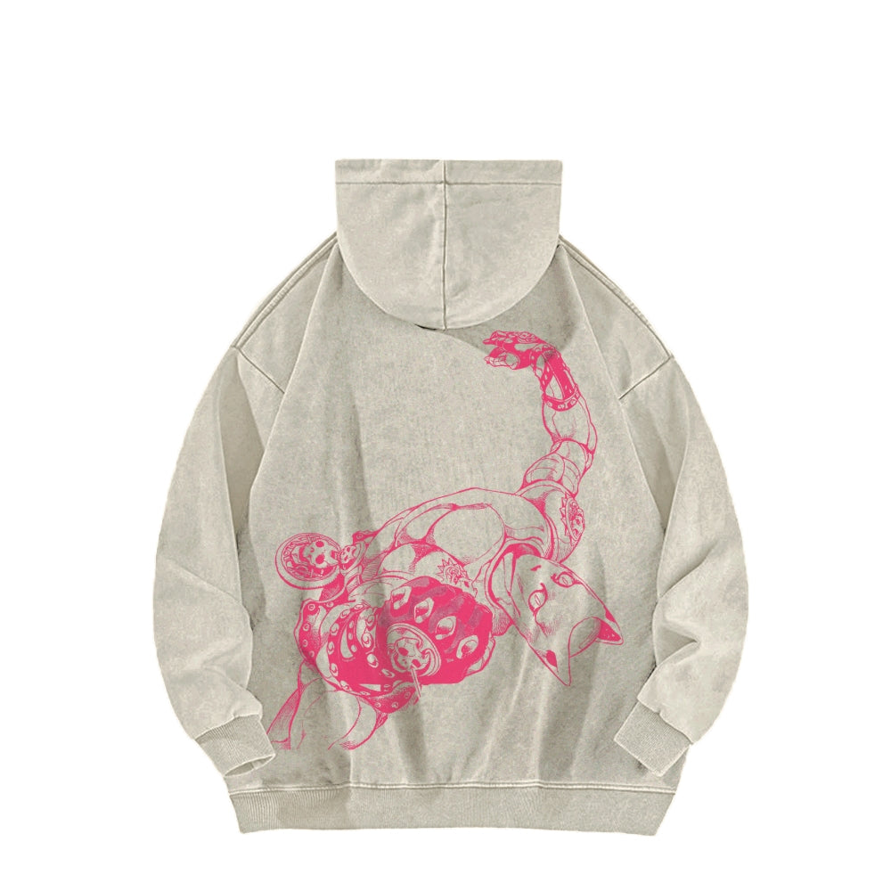 Jojo's Bizarre Adventure Killer Queen Casual Washed Hoodies 2505018567
