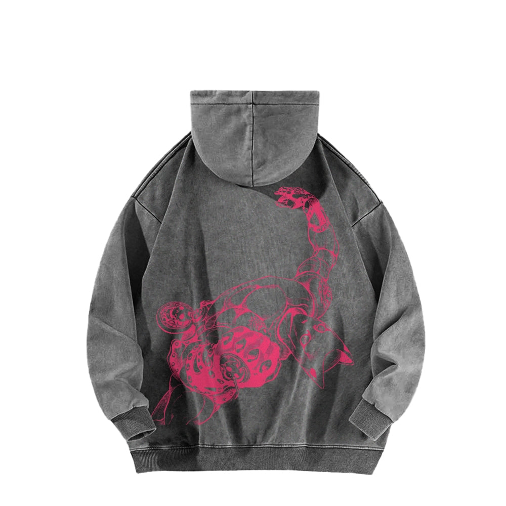 Jojo's Bizarre Adventure Killer Queen Casual Washed Hoodies 2505018567