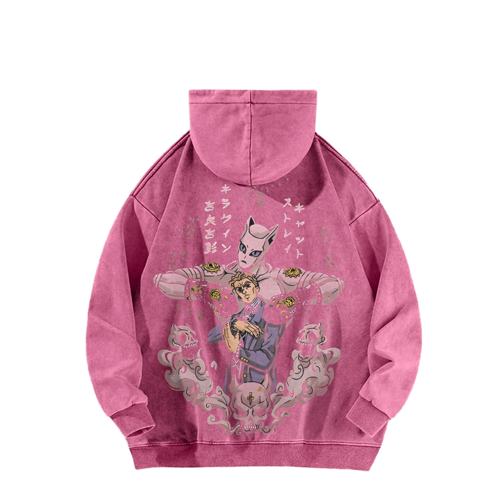 Jojo's Bizarre Adventure Killer Queen Casual Washed Hoodies 2506023248