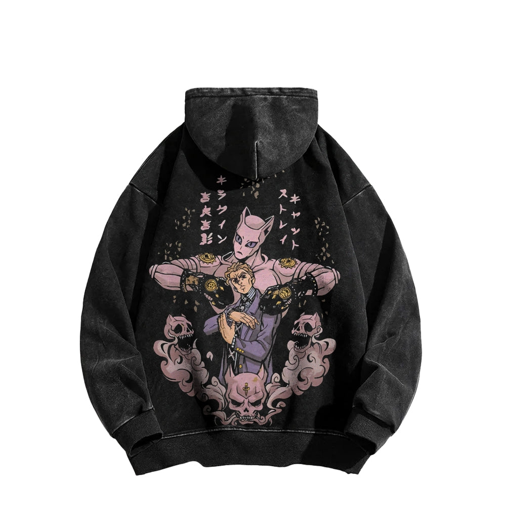 Jojo's Bizarre Adventure Killer Queen Casual Washed Hoodies 2506023248