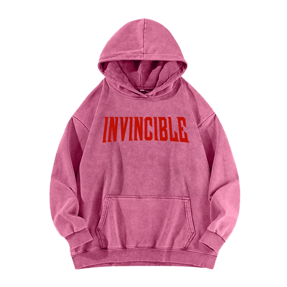 Invincible  Casual Washed Hoodies 2506023279