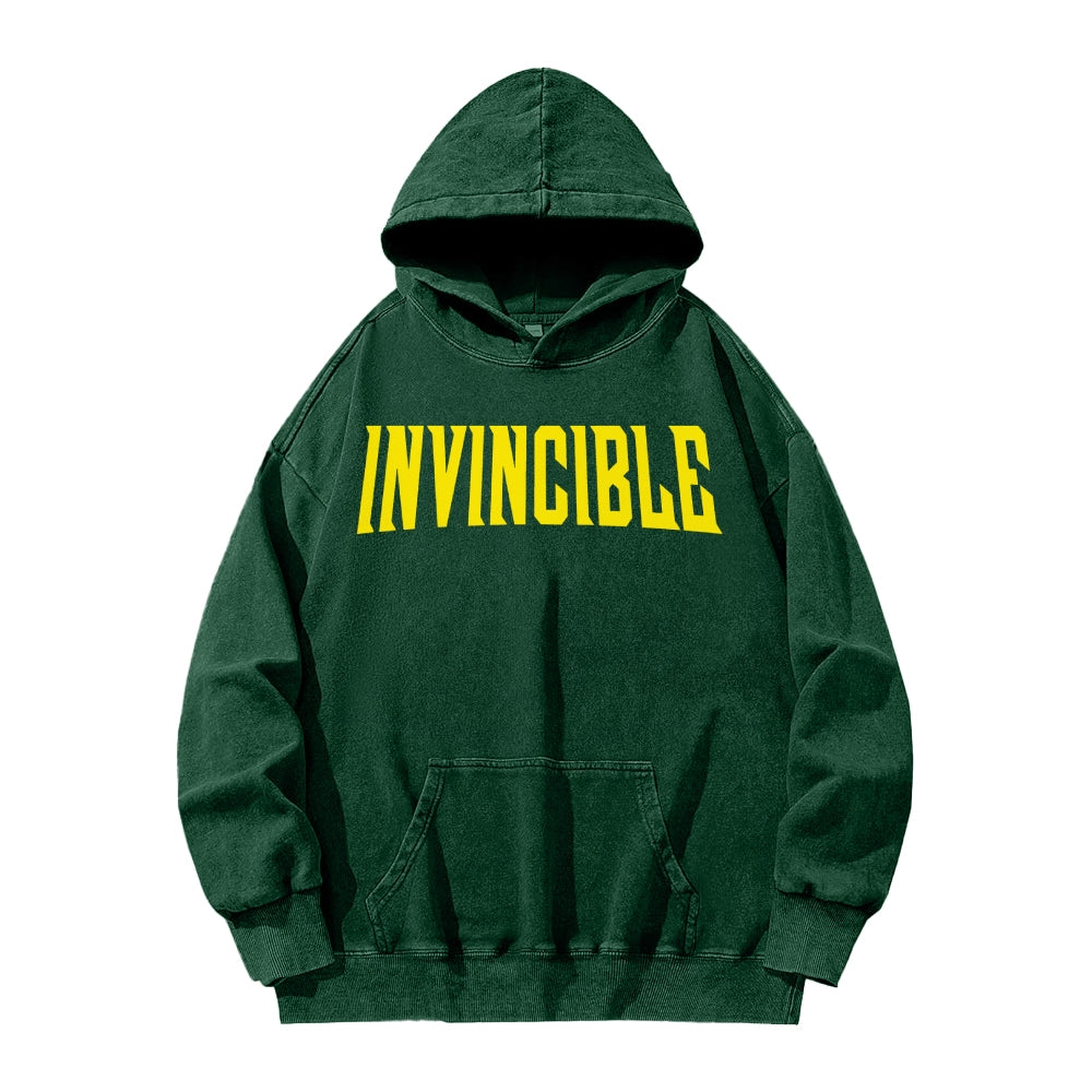 Invincible  Casual Washed Hoodies 2506023295