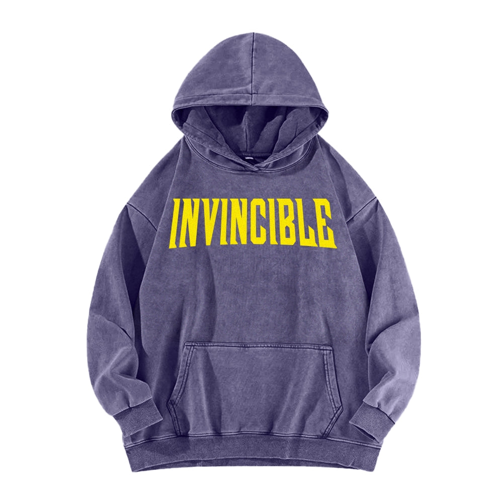 Invincible  Casual Washed Hoodies 2506023295