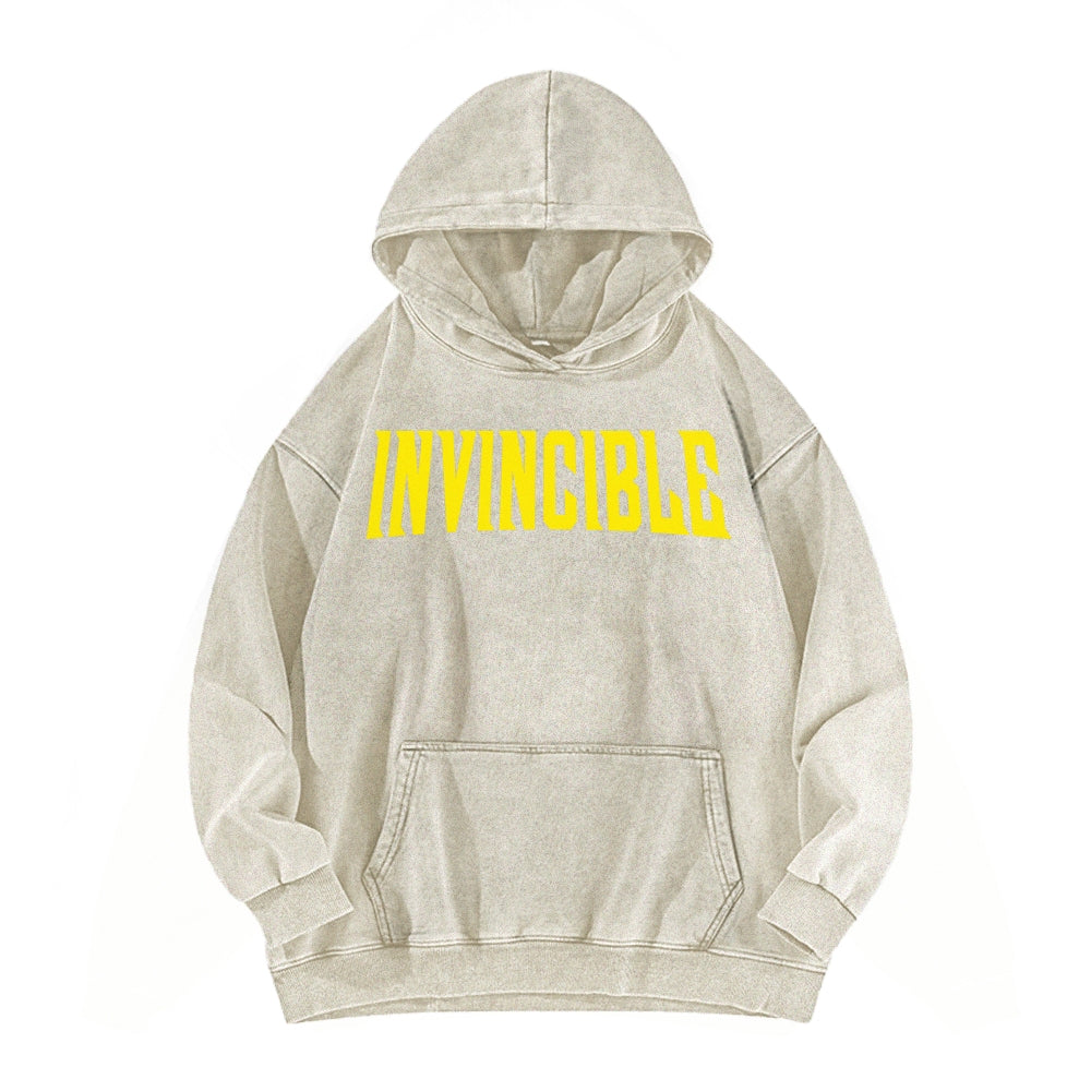 Invincible  Casual Washed Hoodies 2506023295