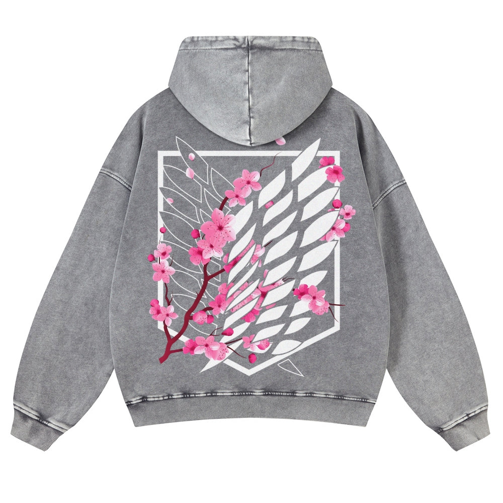 Attack on Titan Casual Washed Hoodies 2506023593