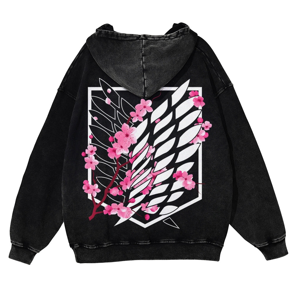 Attack on Titan Casual Washed Hoodies 2506023593
