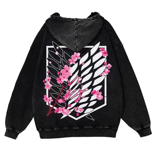 Attack on Titan Casual Washed Hoodies 2506023593