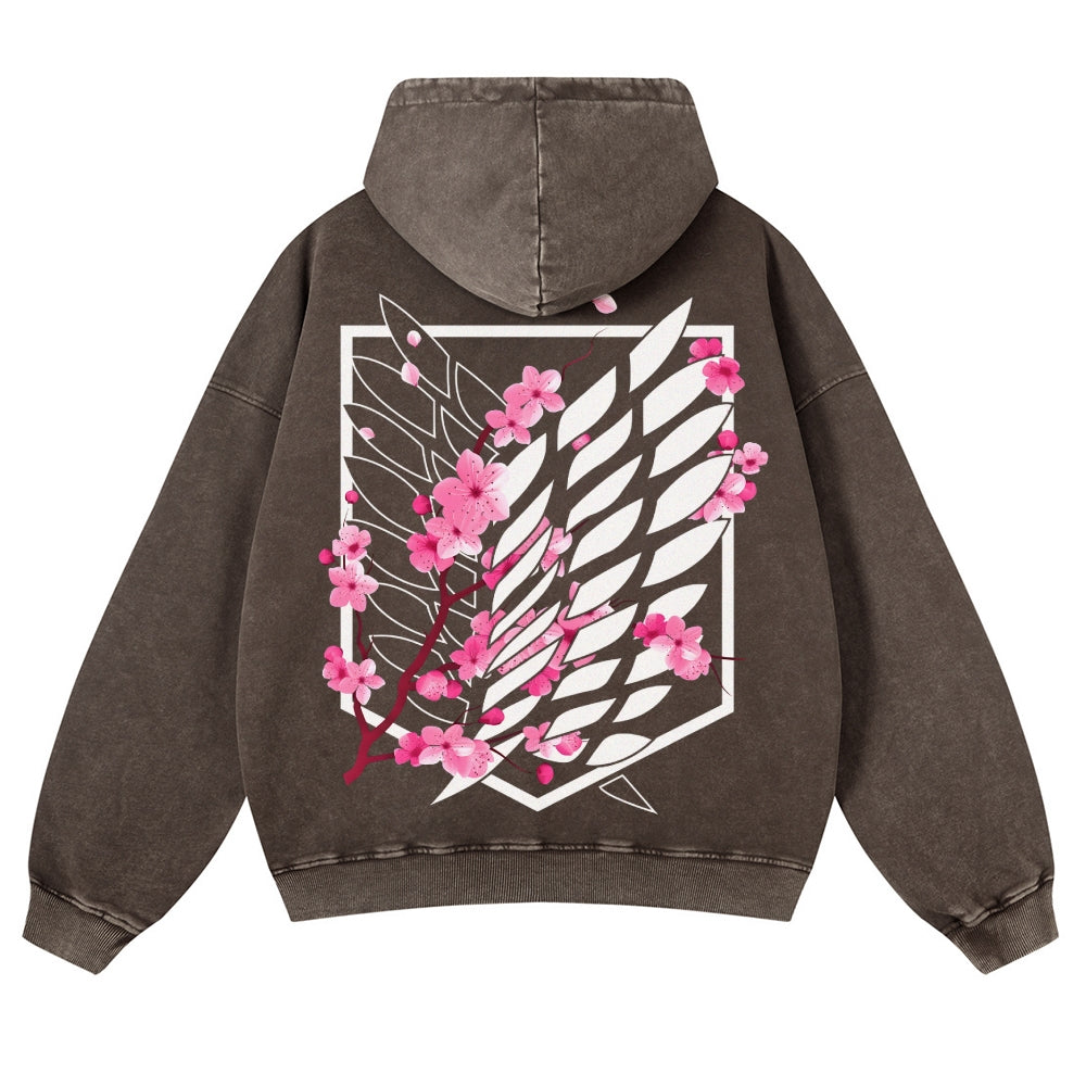 Attack on Titan Casual Washed Hoodies 2506023593