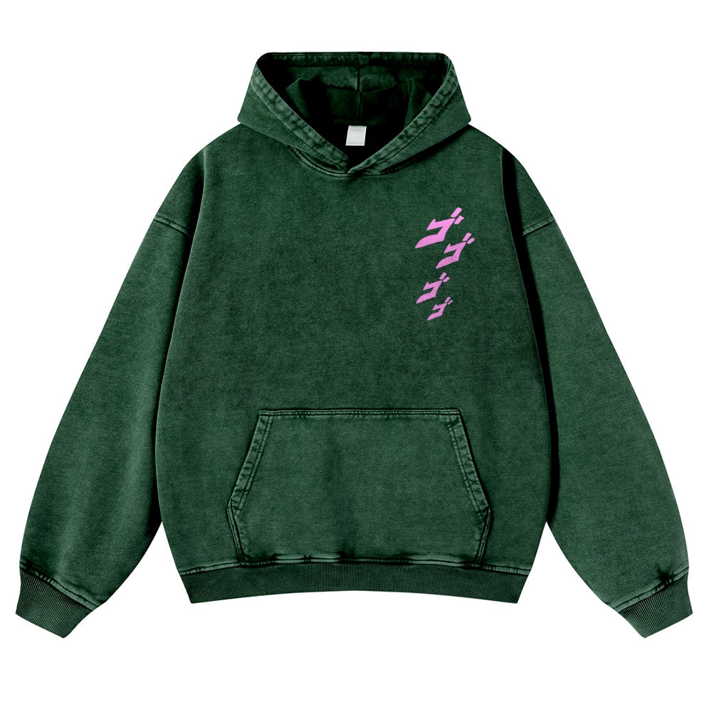 Jojo's Bizarre Adventure  Casual Washed Hoodies 2506023620