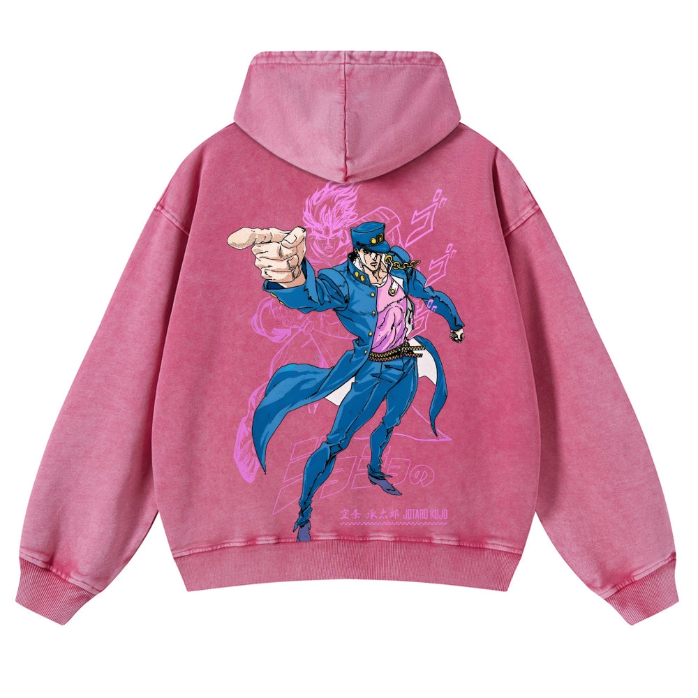 Jojo's Bizarre Adventure  Casual Washed Hoodies 2506023620