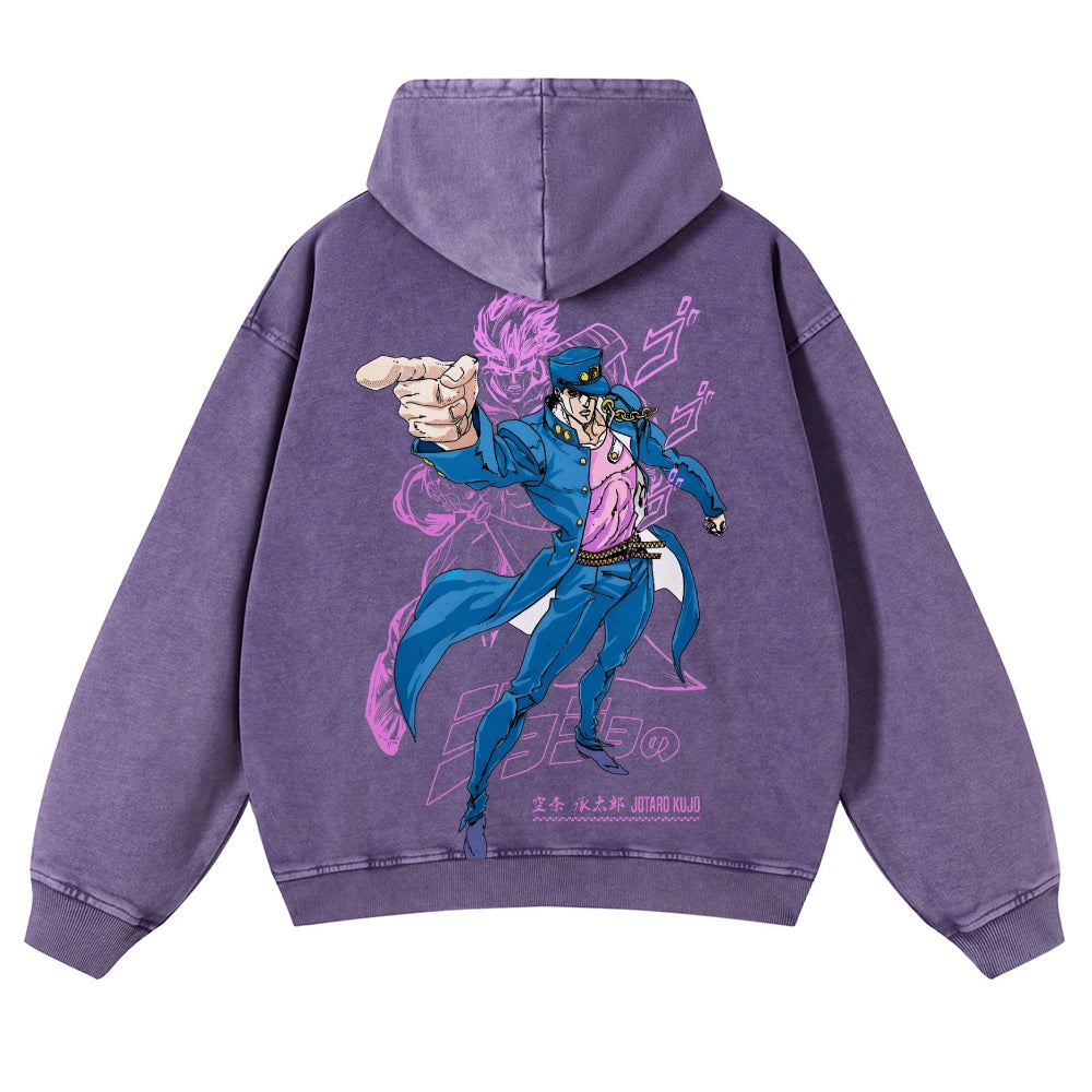 Jojo's Bizarre Adventure  Casual Washed Hoodies 2506023620