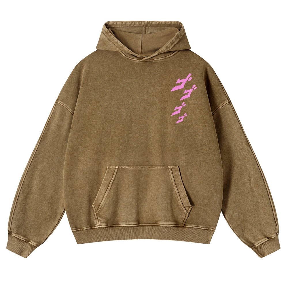 Jojo's Bizarre Adventure  Casual Washed Hoodies 2506023620