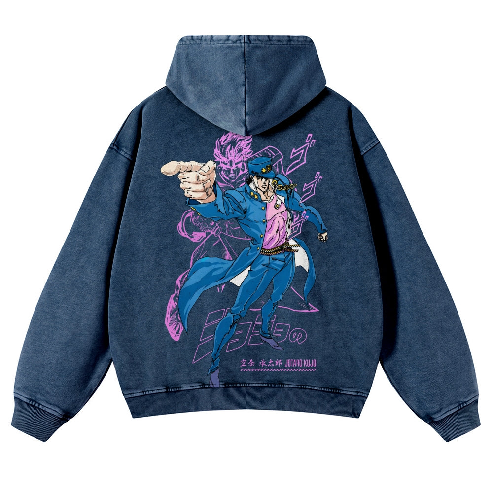 Jojo's Bizarre Adventure  Casual Washed Hoodies 2506023620