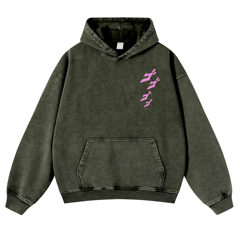Jojo's Bizarre Adventure  Casual Washed Hoodies 2506023620