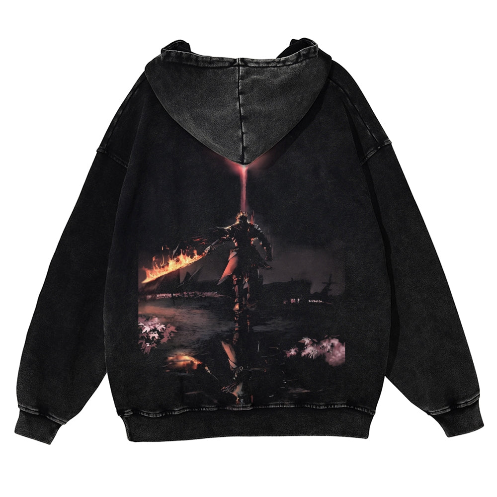 DARK SOULS Casual Washed Hoodies 2506023710