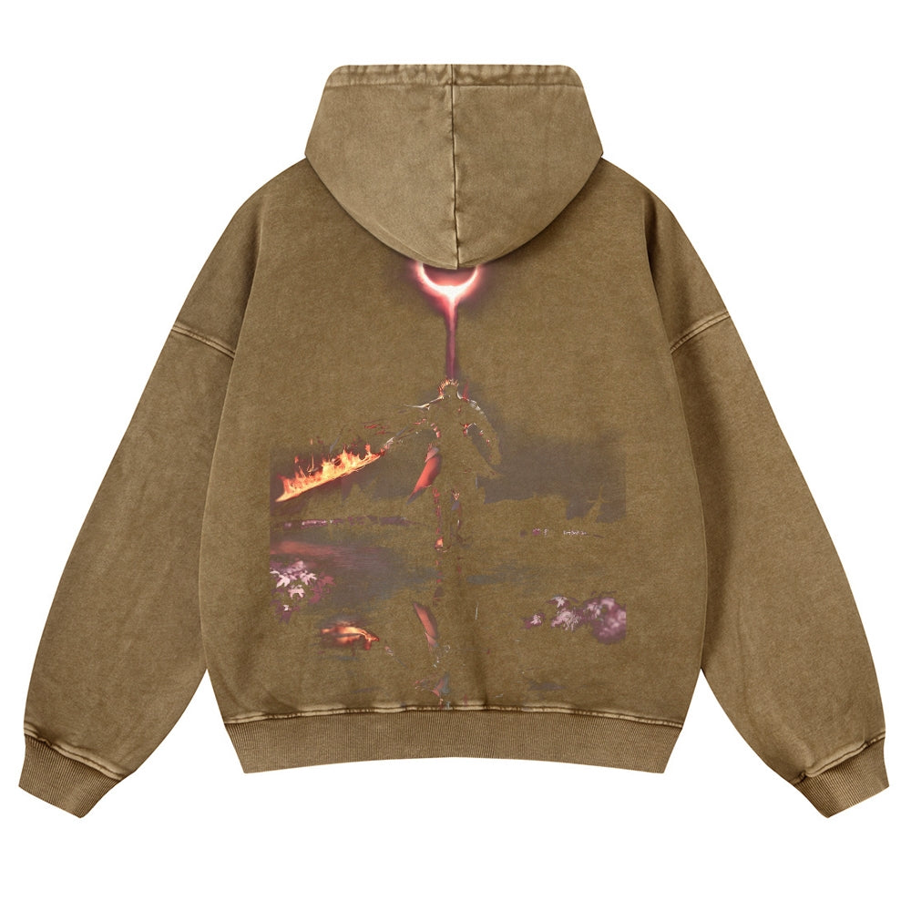DARK SOULS Casual Washed Hoodies 2506023710