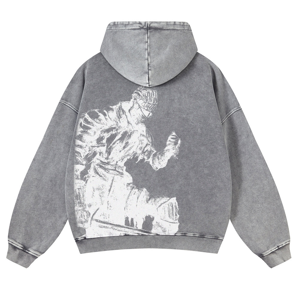 DARK SOULS Casual Washed Hoodies 2506023752