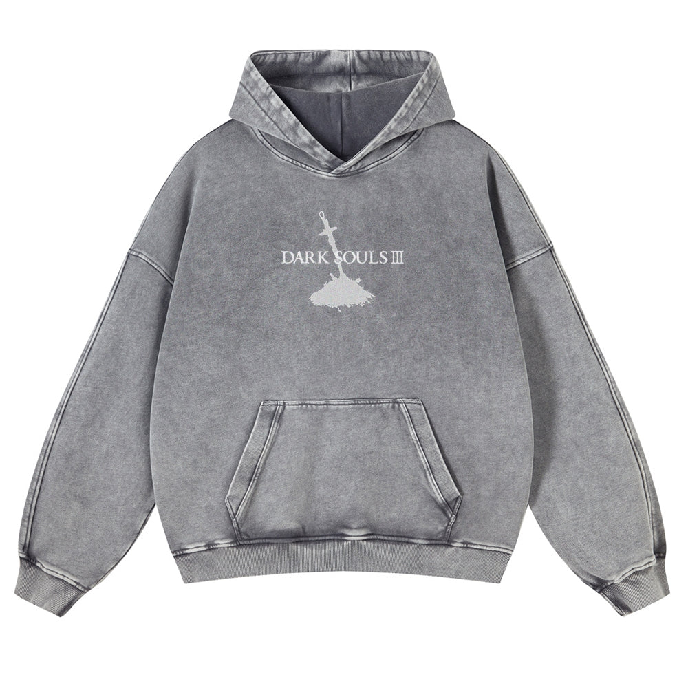 DARK SOULS Casual Washed Hoodies 2506023752