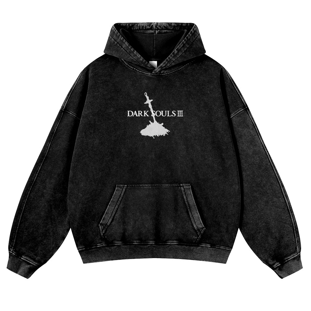 DARK SOULS Casual Washed Hoodies 2506023752