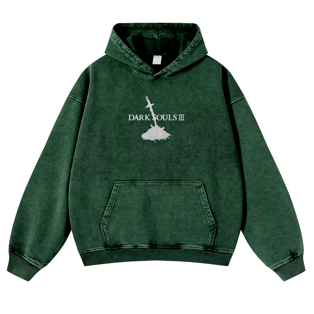 DARK SOULS Casual Washed Hoodies 2506023752
