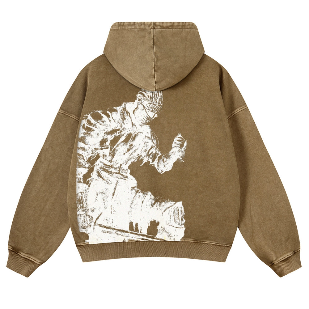 DARK SOULS Casual Washed Hoodies 2506023752