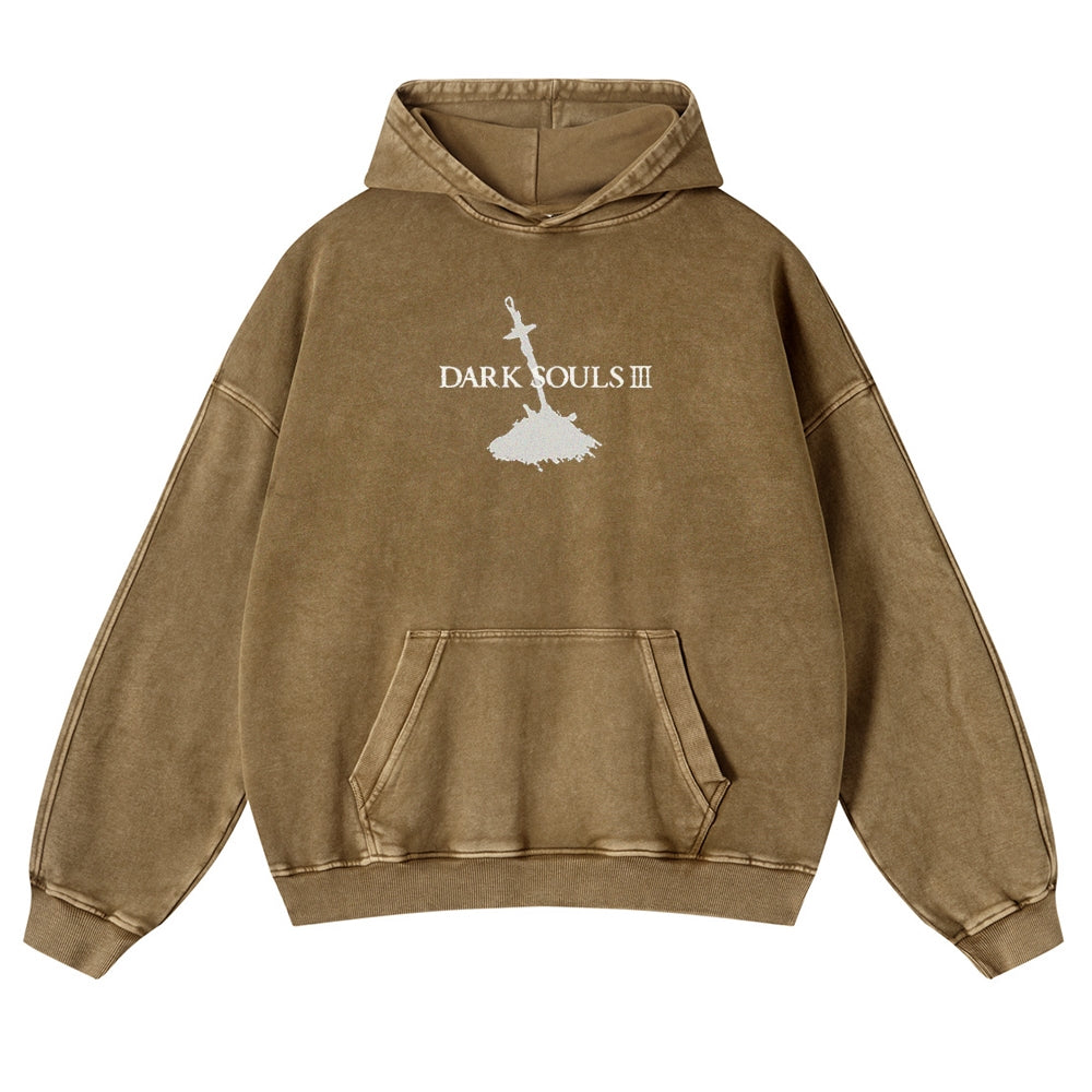 DARK SOULS Casual Washed Hoodies 2506023752