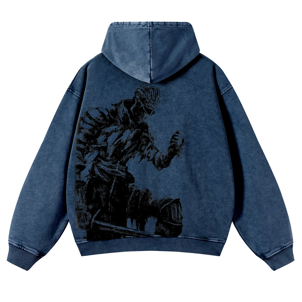 DARK SOULS Casual Washed Hoodies 2506023752