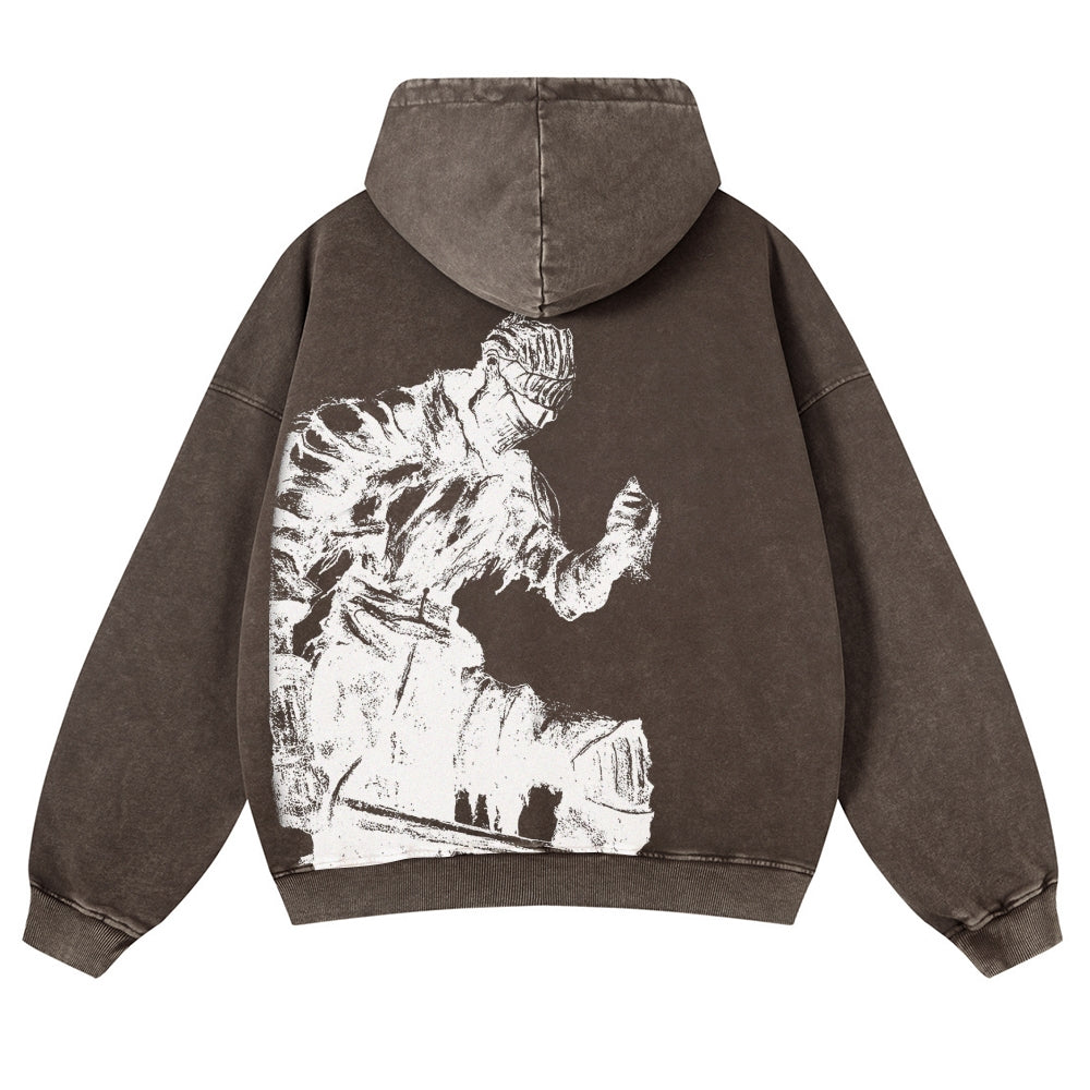 DARK SOULS Casual Washed Hoodies 2506023752