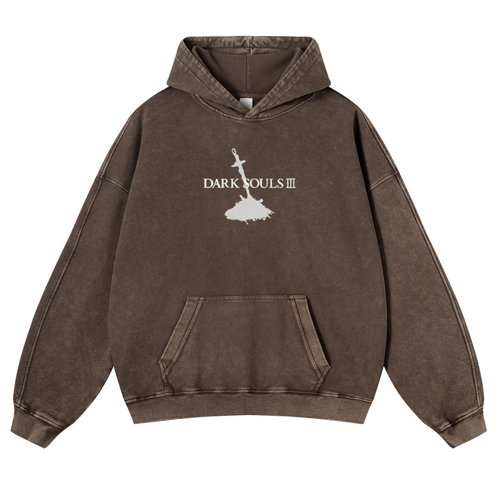 DARK SOULS Casual Washed Hoodies 2506023752
