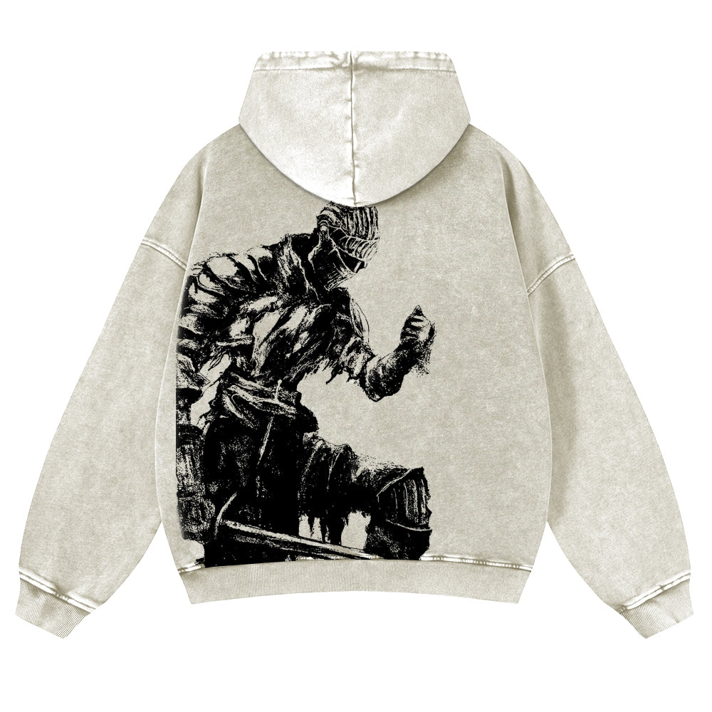 DARK SOULS Casual Washed Hoodies 2506023752