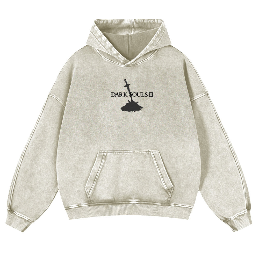 DARK SOULS Casual Washed Hoodies 2506023752
