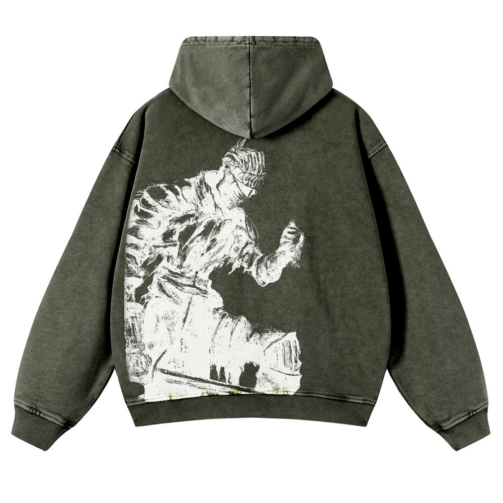 DARK SOULS Casual Washed Hoodies 2506023752