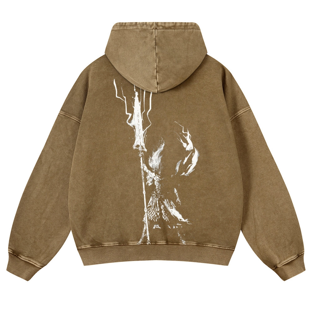 DARK SOULS Casual Washed Hoodies 2506023767