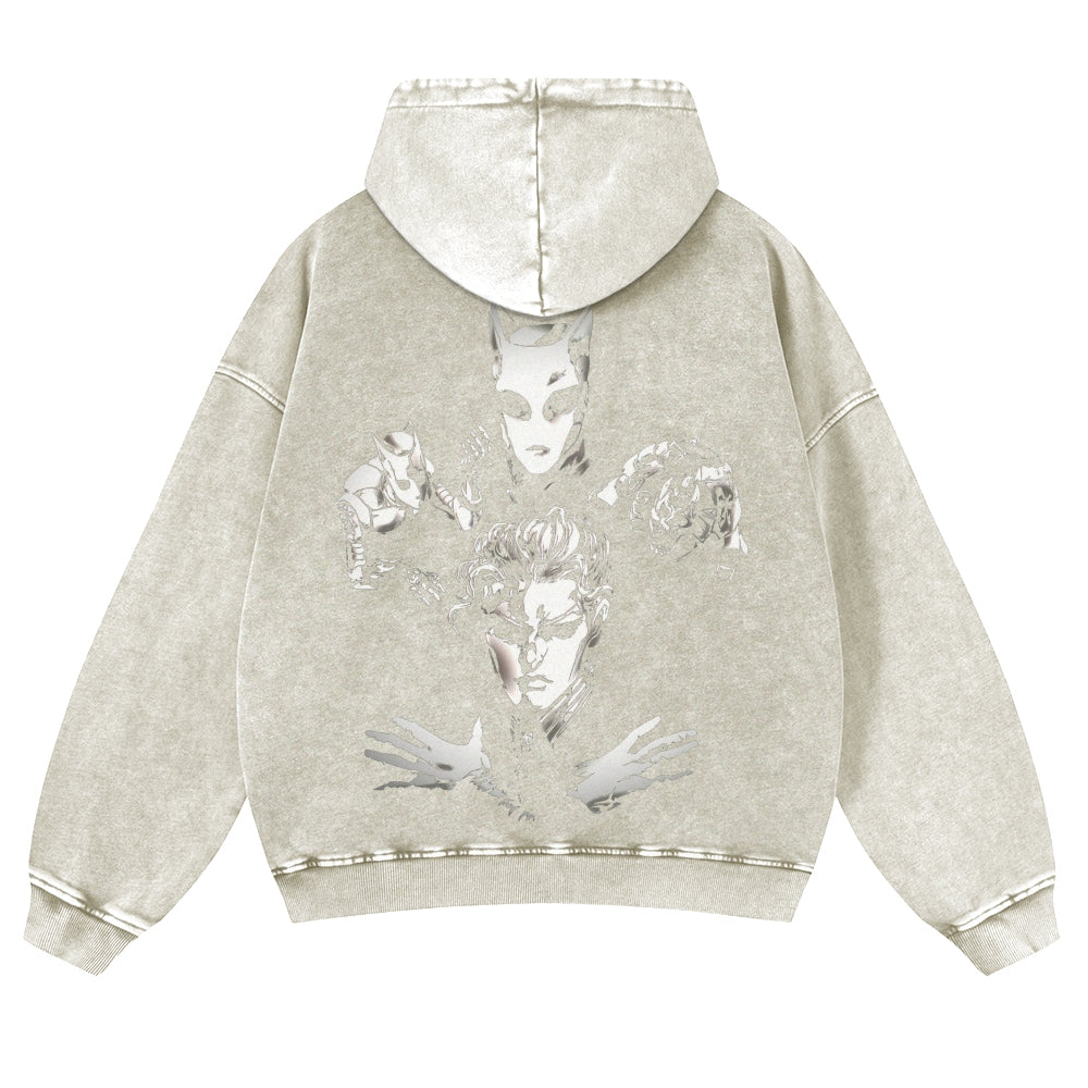 Yoshikage Kira Casual Washed Hoodies 2506023838