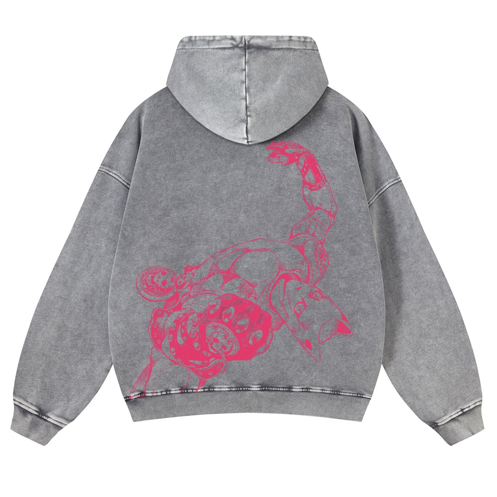 Jojo's Bizarre Adventure Killer Queen Casual Washed Hoodies 2506023871