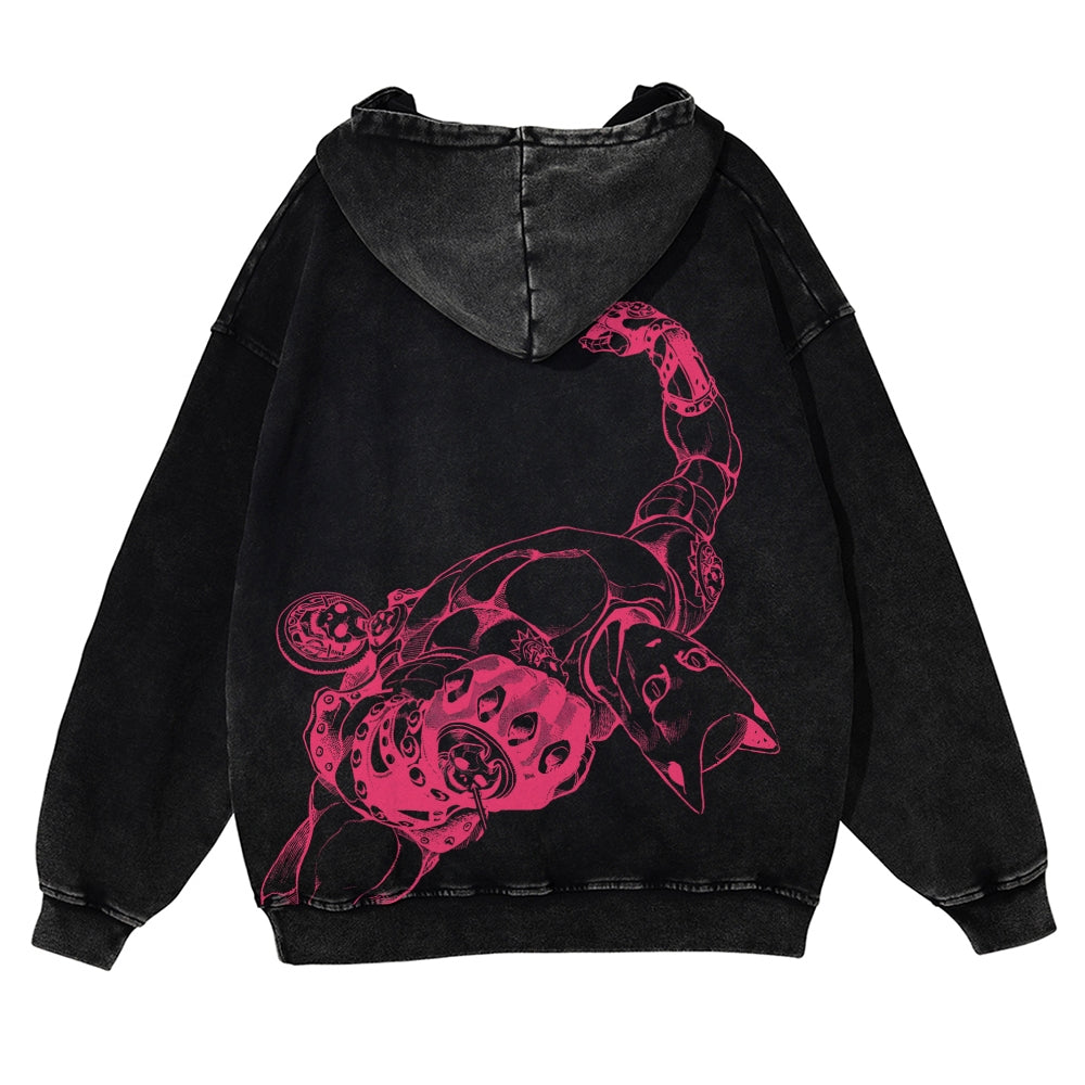 Jojo's Bizarre Adventure Killer Queen Casual Washed Hoodies 2506023871
