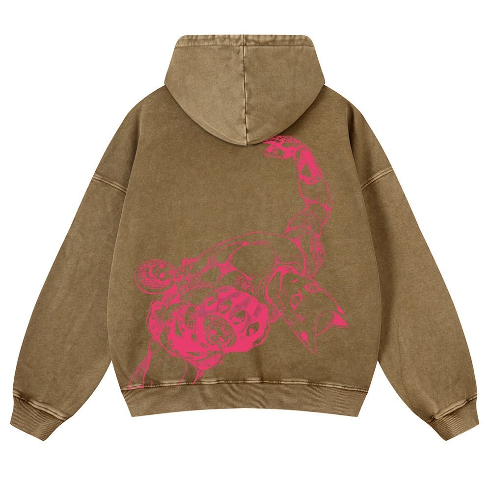 Jojo's Bizarre Adventure Killer Queen Casual Washed Hoodies 2506023871
