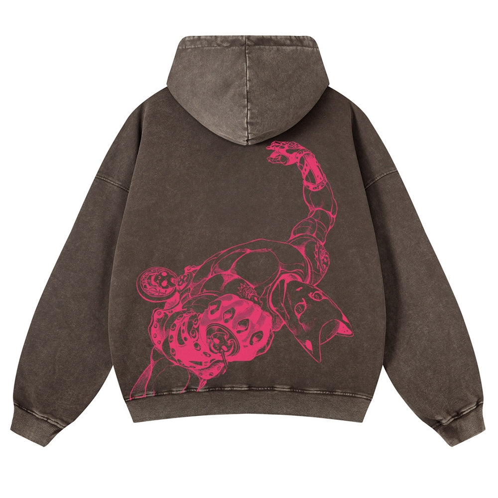 Jojo's Bizarre Adventure Killer Queen Casual Washed Hoodies 2506023871