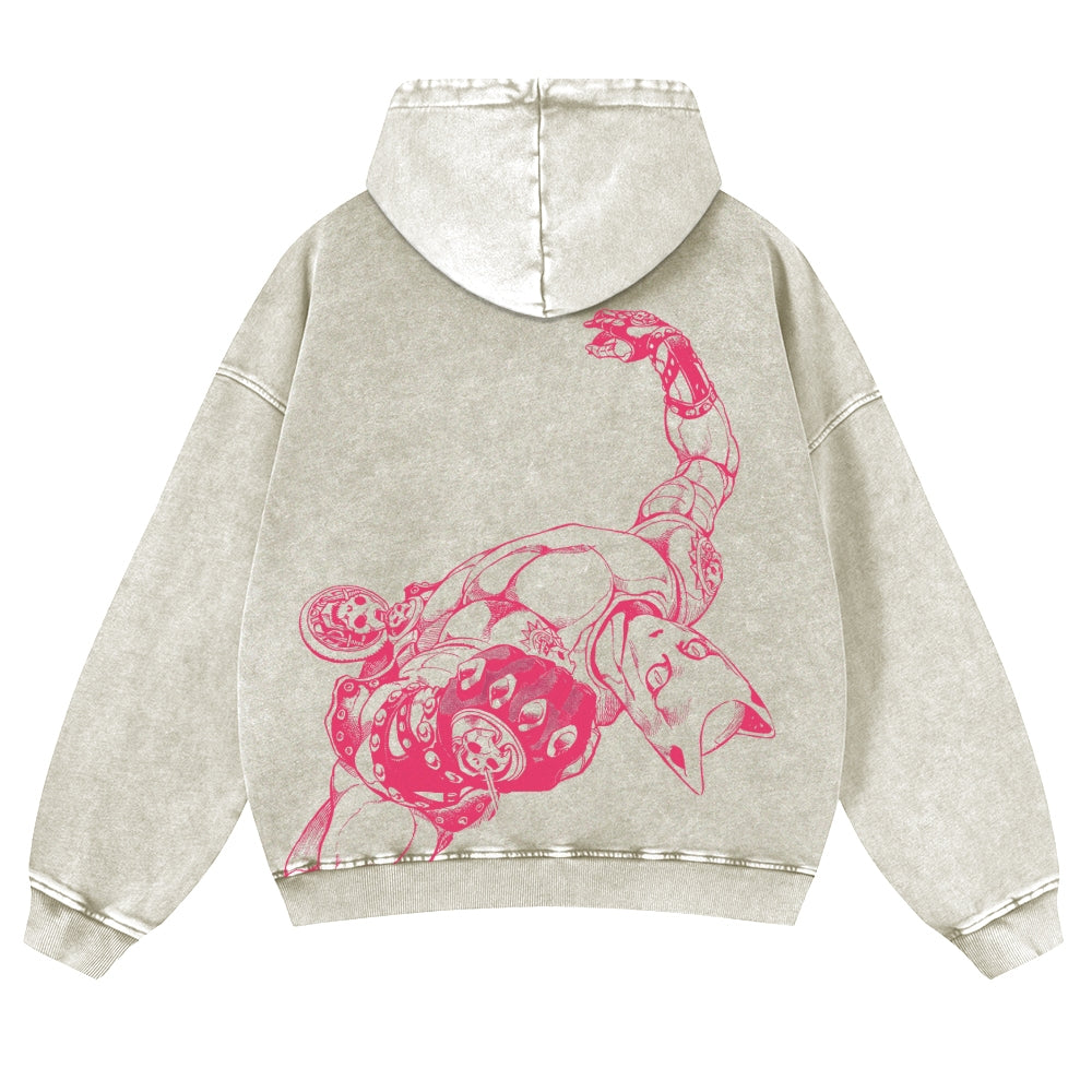 Jojo's Bizarre Adventure Killer Queen Casual Washed Hoodies 2506023871