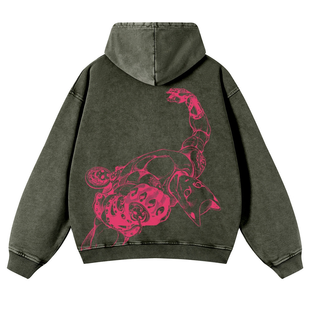 Jojo's Bizarre Adventure Killer Queen Casual Washed Hoodies 2506023871